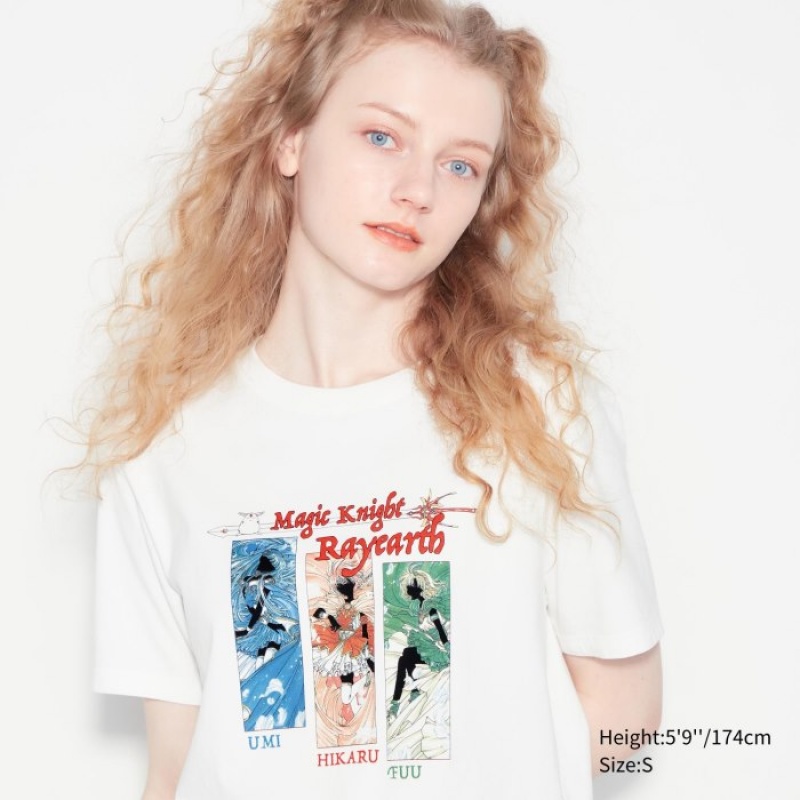 Uniqlo The World of CLAMP UT (Kurzes Sleeve) Graphic T Shirt Damen Weiß | UMEW-91803