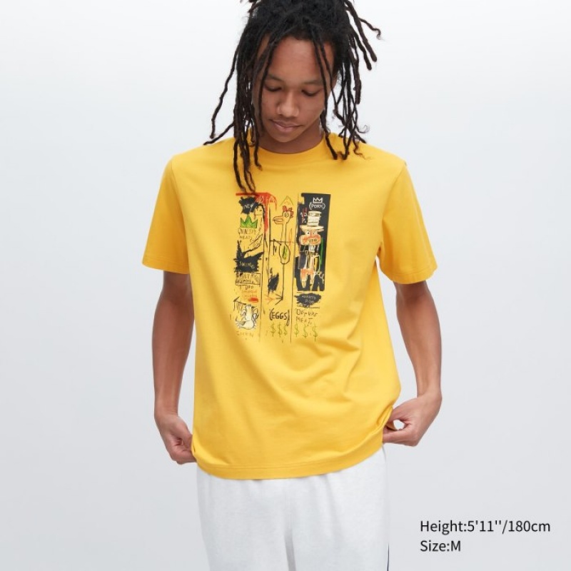 Uniqlo UT Archive UT (Kurzes Sleeve) (Jean-Michel Basquiat) Graphic T Shirt Damen Gelb | NZHU-89471