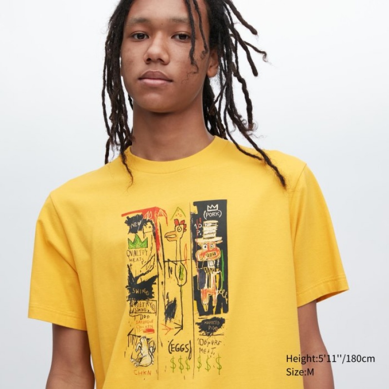 Uniqlo UT Archive UT (Kurzes Sleeve) (Jean-Michel Basquiat) Graphic T Shirt Damen Gelb | NZHU-89471