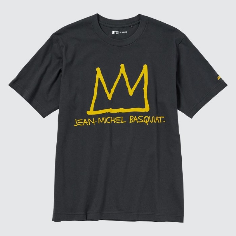 Uniqlo UT Archive UT (Kurzes Sleeve) (Jean-Michel Basquiat) Graphic T Shirt Herren Dunkelgrau | TWAU-73892