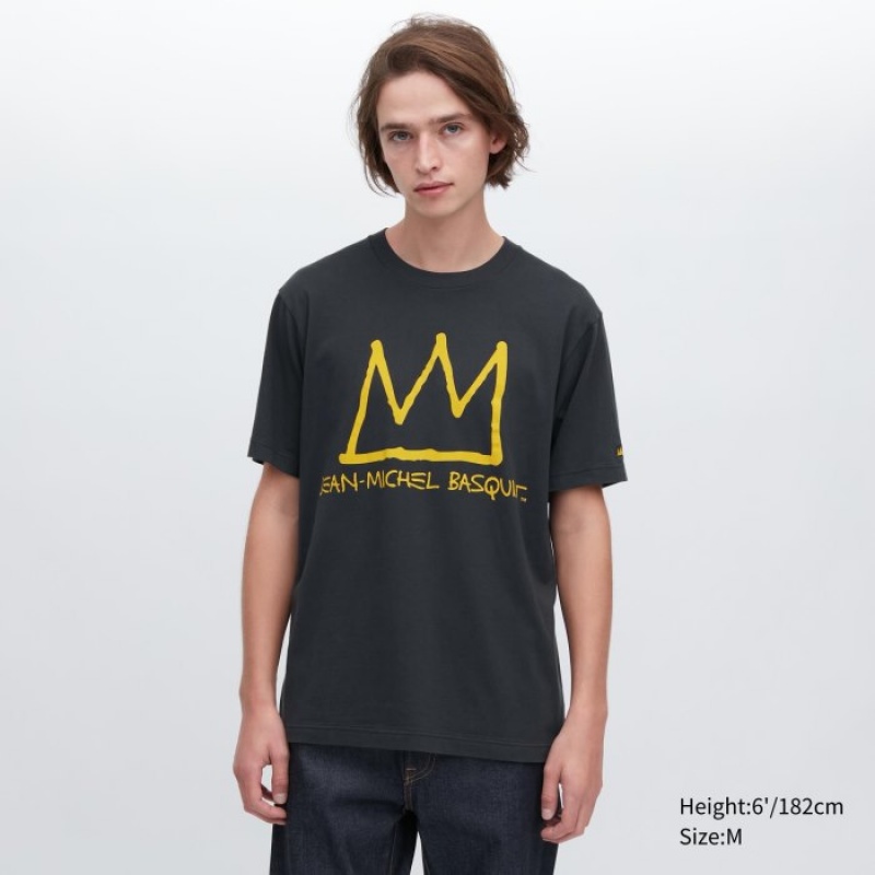 Uniqlo UT Archive UT (Kurzes Sleeve) (Jean-Michel Basquiat) Graphic T Shirt Damen Dunkelgrau | OLAZ-79463