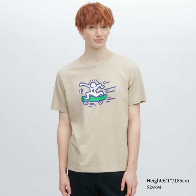 Uniqlo UT Archive UT (Kurzes Sleeve) (Keith Haring) Graphic T Shirt Damen Natural | JOFK-69308