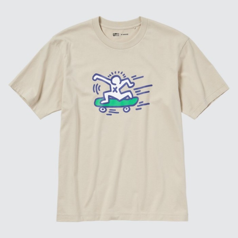 Uniqlo UT Archive UT (Kurzes Sleeve) (Keith Haring) Graphic T Shirt Damen Natural | JOFK-69308