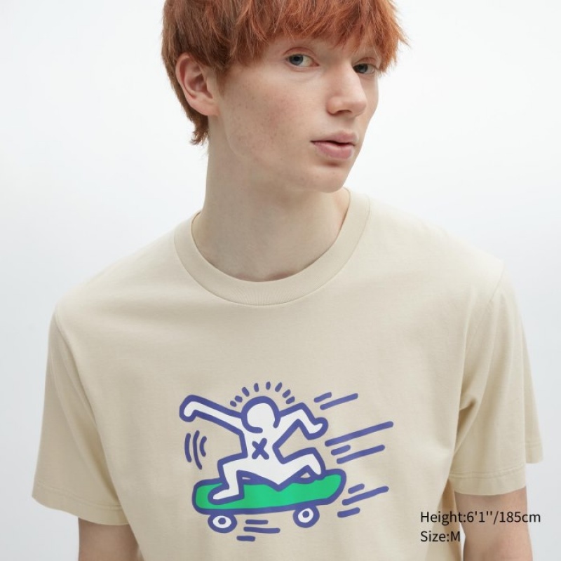 Uniqlo UT Archive UT (Kurzes Sleeve) (Keith Haring) Graphic T Shirt Damen Natural | JOFK-69308