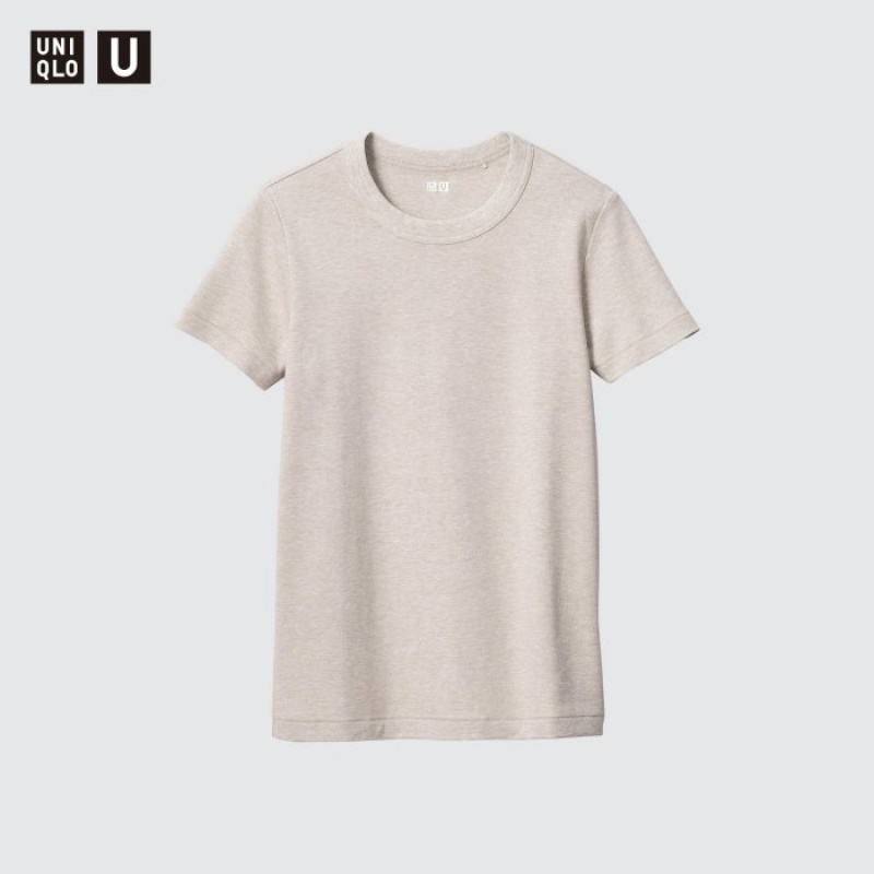 Uniqlo U Crew Neck Kurzes-Sleeve T-Shirt Damen Blau | UMDQ-10589