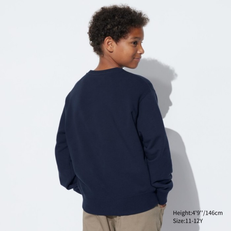 Uniqlo Ultra Stretch Long-Sleeve Sweatshirt Kinder Grau | WMIP-31248