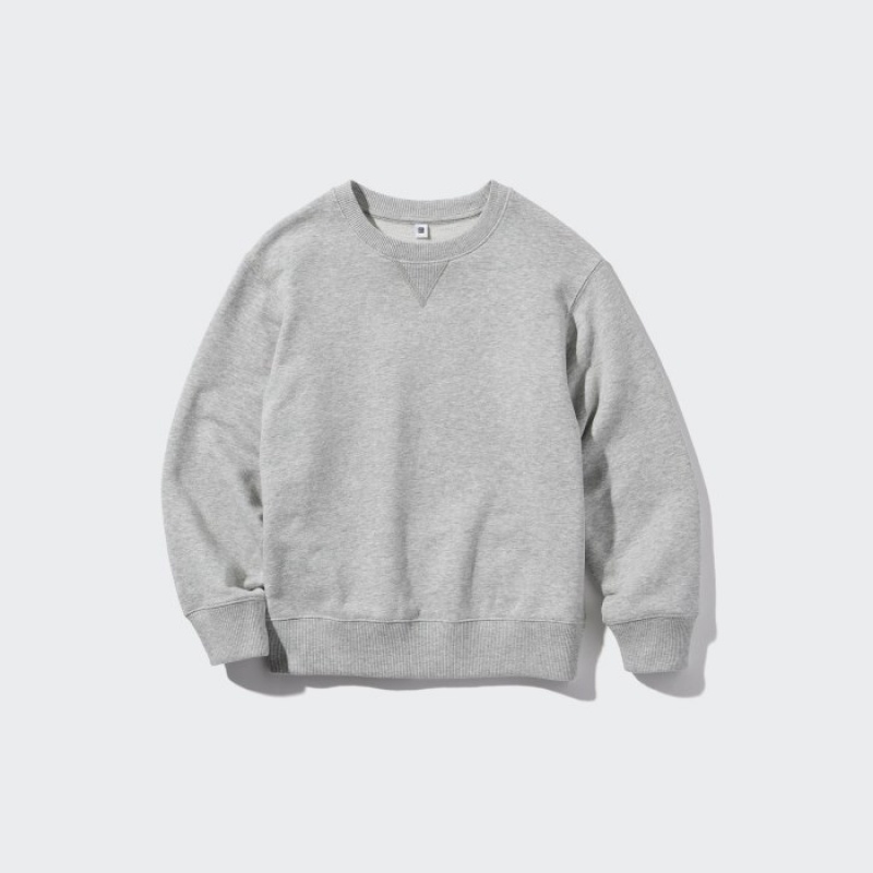 Uniqlo Ultra Stretch Long-Sleeve Sweatshirt Kinder Grau | WMIP-31248