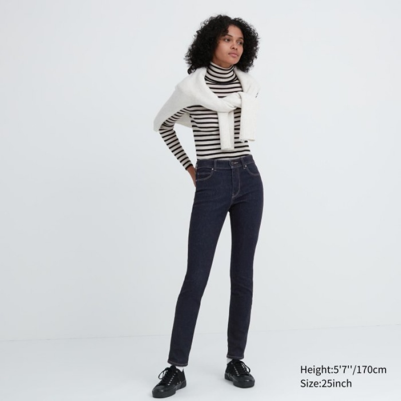 Uniqlo Ultra Stretch (Mid-Rise) Jeans Damen Navy | DPQR-57061