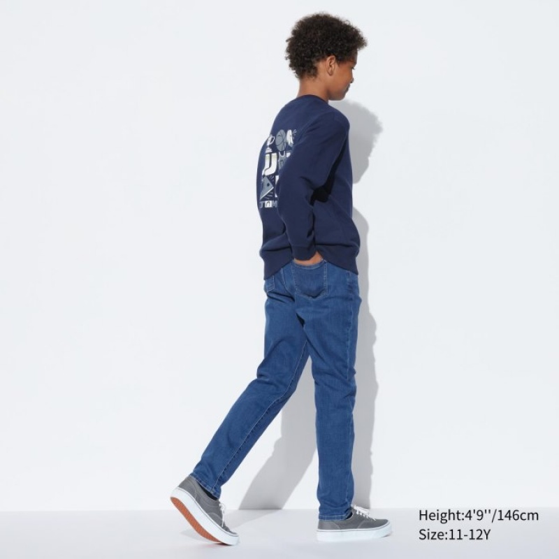 Uniqlo Ultra Stretch Soft Jeans Kinder Blau | OVUI-42981