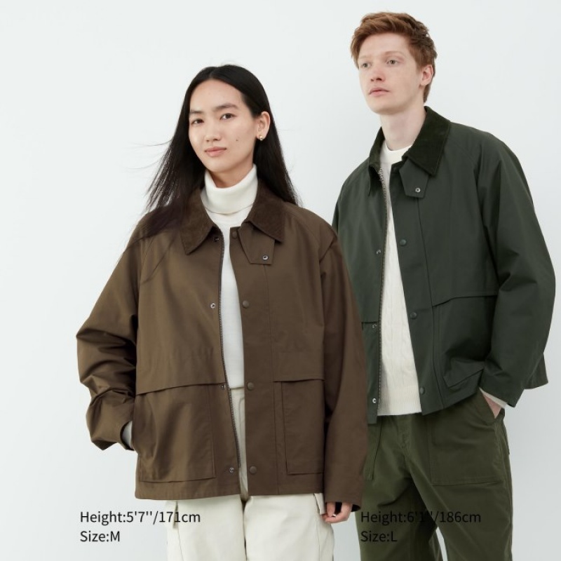 Uniqlo Utility Kurzes Blouson Damen Olivgrün | SUFP-46279