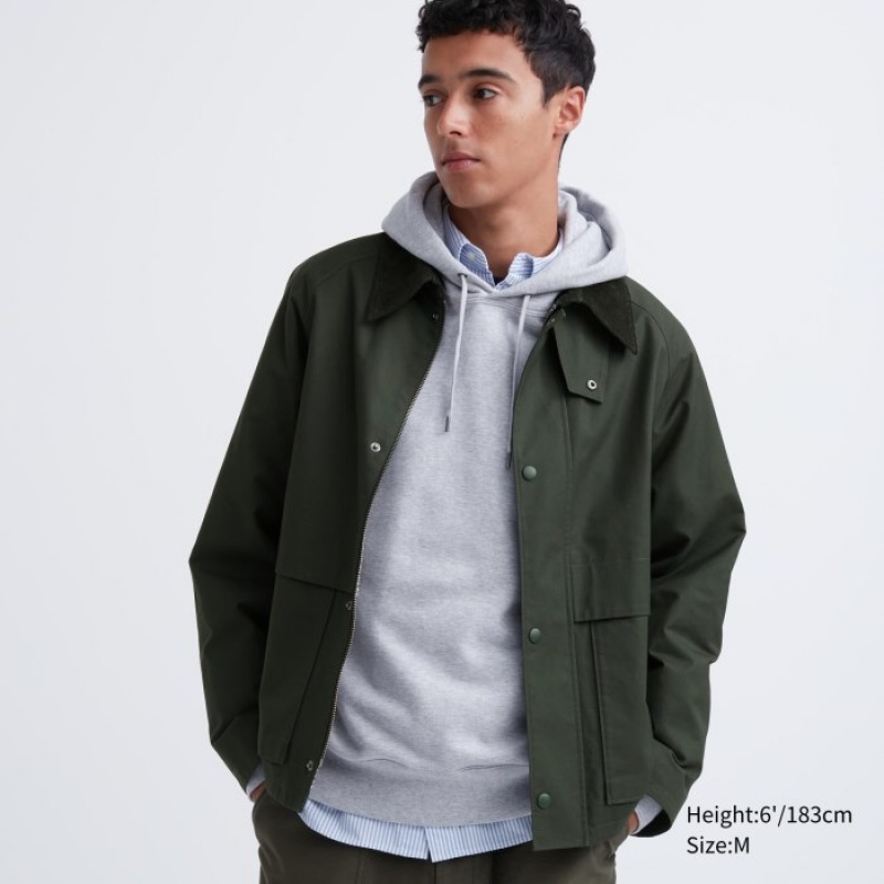 Uniqlo Utility Kurzes Blouson Damen Olivgrün | SUFP-46279