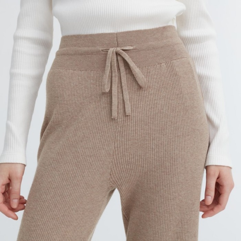 Uniqlo Washable Knit Gerippt Lounge Pants Damen Grau | NZWG-78251