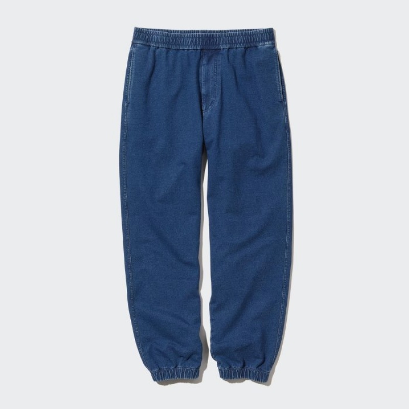 Uniqlo Washed Jersey Denim Jogger Jogginghose Herren Blau | DINC-47602