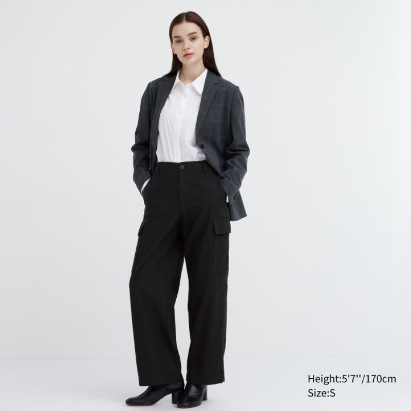 Uniqlo Weite Gerade Cargo Hose Damen Dunkelgrau | ZNOV-78962