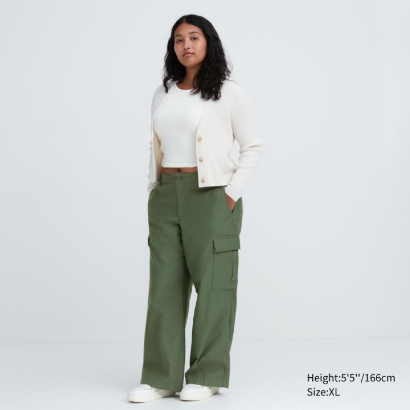 Uniqlo Weite Gerade Cargo Hose Damen Grün | LCKR-90573