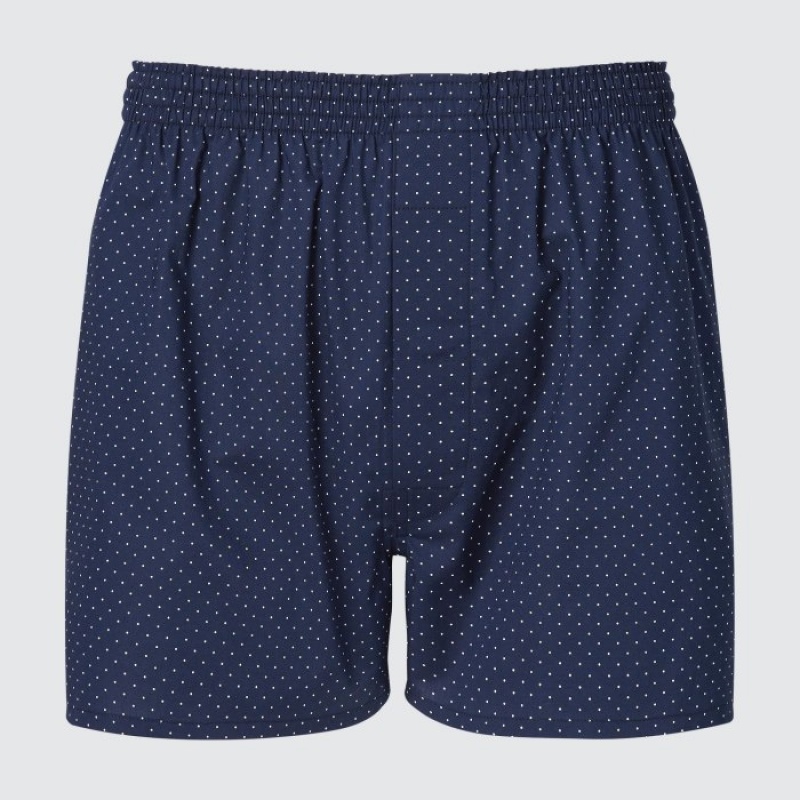 Uniqlo Woven Dotted Trunks Slip Herren Navy | PZOW-82061